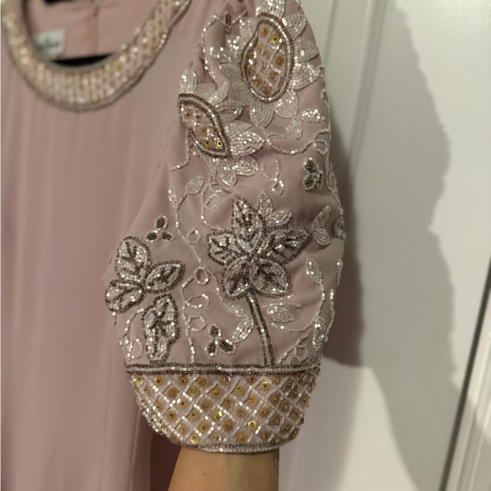 Jack Bryan vintage embellished midi dress, dusty pink, size 8 - Picture 2 of 6